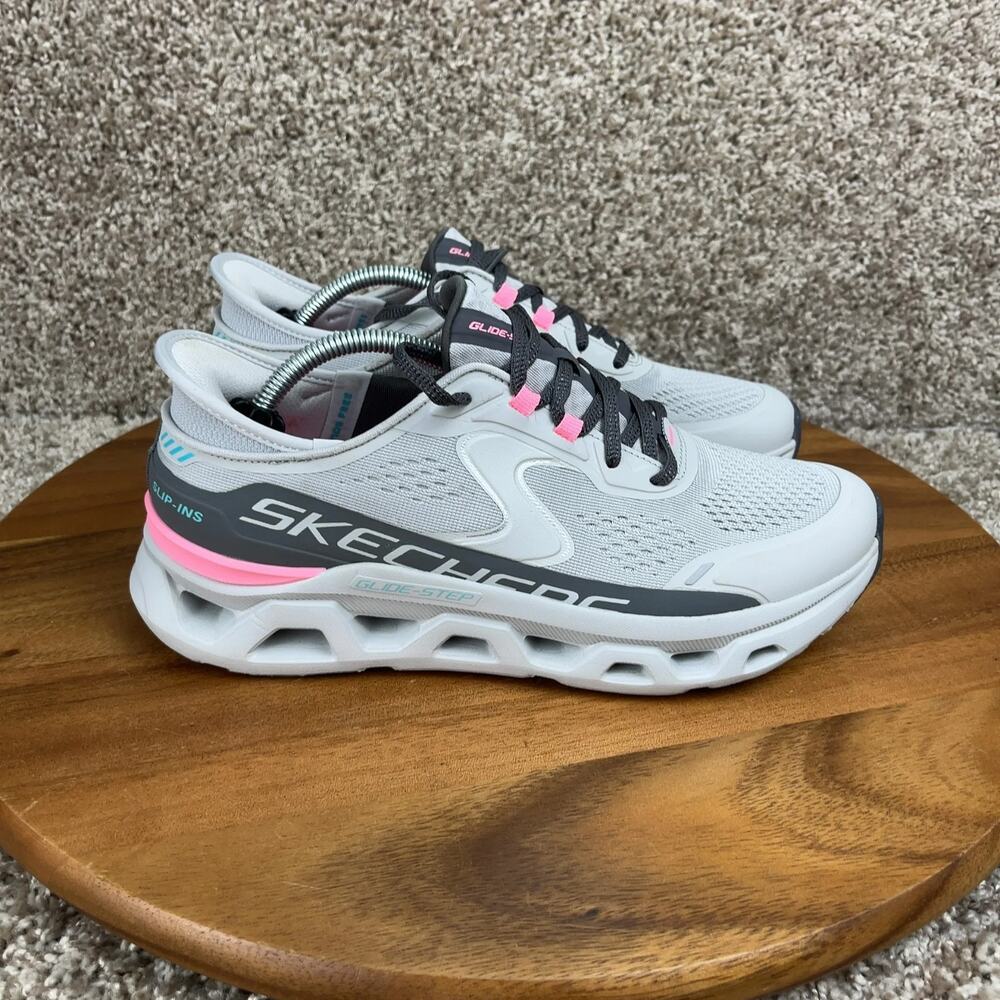 Skechers Glide-Step Altus Womens Size 8 Gray Pink Running Shoes Sneakers